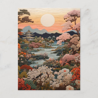 Cartão Postal Arte tradicional japonesa elegante: