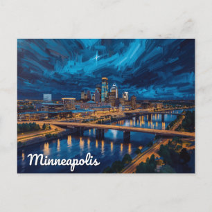 Cartão Postal Arte Urbana à Beira-Rio de Minneapolis