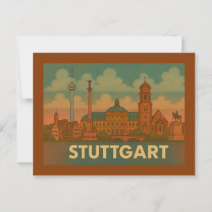Cartão Postal Arte Urbana de Stuttgart Alemanha