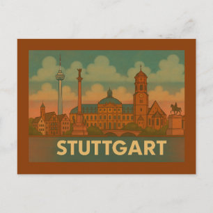 Cartão Postal Arte Urbana de Stuttgart Alemanha