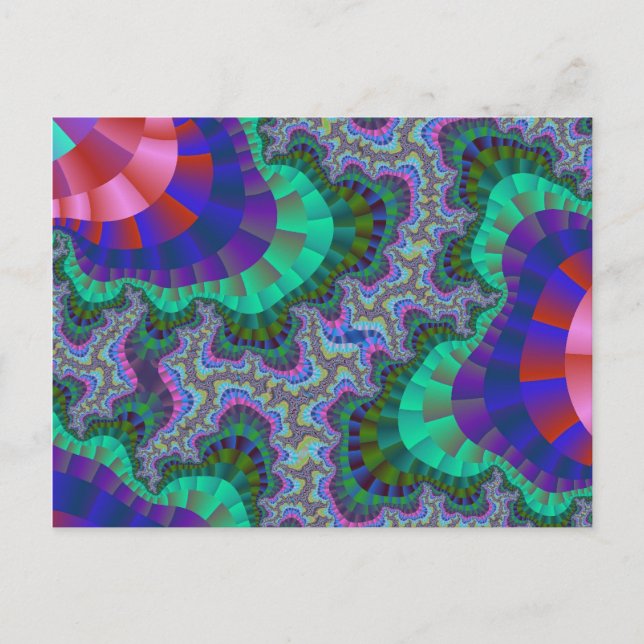 Cartão Postal Arte Verde e Azul (Frente)