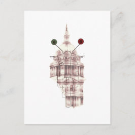 Cartão Postal Arte Vespa Arquitetura "Memories from Paradise"