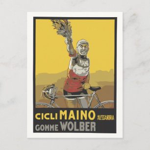 Cartão Postal Arte vetorial, ciclismo, campeão italiano 1920