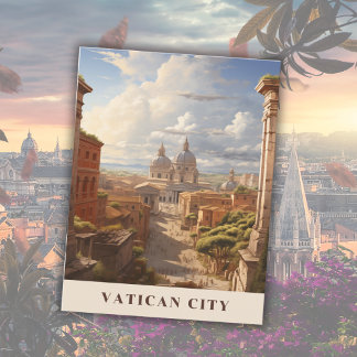Cartão Postal Arte Viagens vintage da Igreja Cristã vaticano