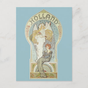 Cartão Postal Arte Vintage Art Nouveau, Holanda Levensverzekerin