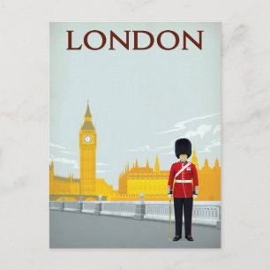 Cartão Postal Arte Vintage da Guarda de Londres & Big Ben