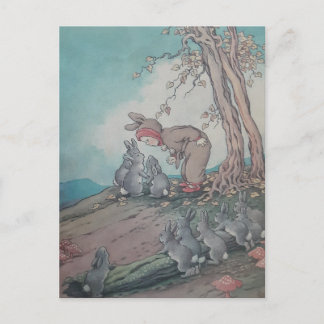 Cartão Postal Arte vintage da rima infantil Baby Bunting