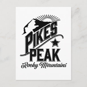 Cartão Postal Arte vintage das montanhas rochosas de Pikes Peak