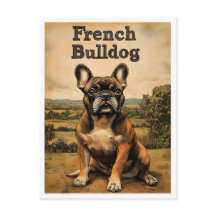 Arte Vintage do Bulldog Francês