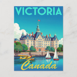 Cartão Postal Arte Vintage do Porto de Victoria Canadá