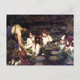 Cartão Postal Arte Vintage John W. Waterhouse Hilas e Ninfas