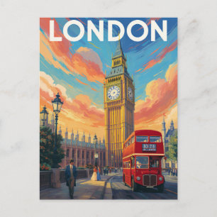 Cartão Postal Arte Vintage Londres Big Ben
