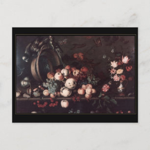 Cartão Postal Arte Vintage Natureza Morta Flores