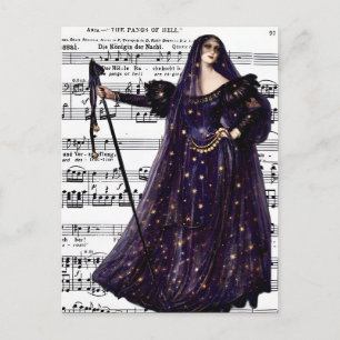 Cartão Postal Arte Vintage Ópera Gótica Rainha da Noite