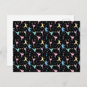 Cartão Postal Artes marciais Karate Abstrato Stars Sparkles