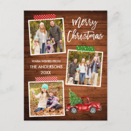 Cartão Postal Artesanato de Escova Fita de Madeira Vermelha Fita