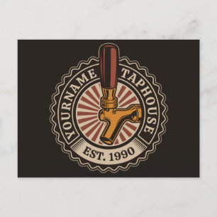 Cartão Postal Artesanato DE NOME Personalizado Bar de cervejaria