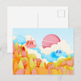 Cartão Postal Artesanato em Papel Carros Alegóricos de Outono