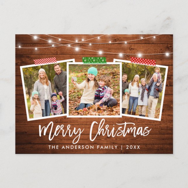 Cartão Postal Artesanato Escoteiro Fita Fita Luz de Natal (Frente)