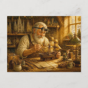 Cartão Postal Artesão Fabricante de Brinquedos ao Estilo Vintage