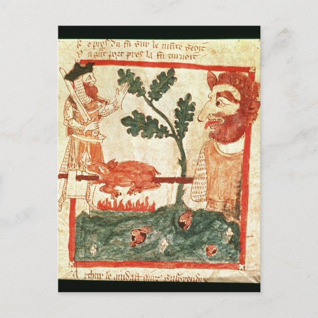 Cartão Postal Arthur encontra o gigante que roasting um porco em (Frente)