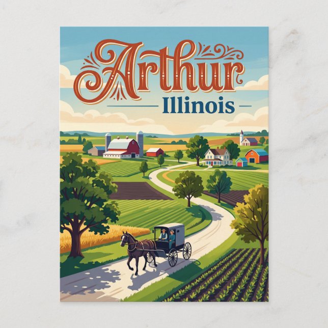 Cartão Postal Arthur, Illinois (Frente)
