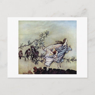 Cartão Postal Arthur Rackham — arte livro Peter Pan Fairies