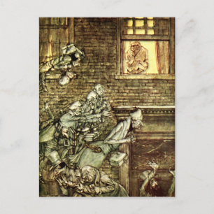 Cartão Postal Arthur Rackham - Um Conto de Natal - Fantasmas