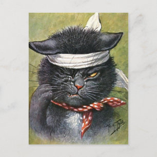 Cartão Postal Arthur Thiele - gato com Toothaches