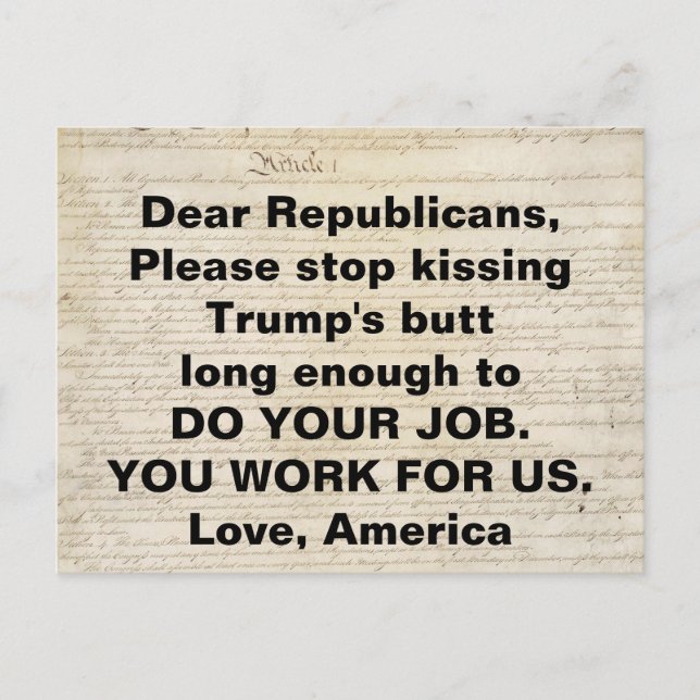 Cartão Postal Artigo I Constituição Congresso faz o seu trabalho (Frente)