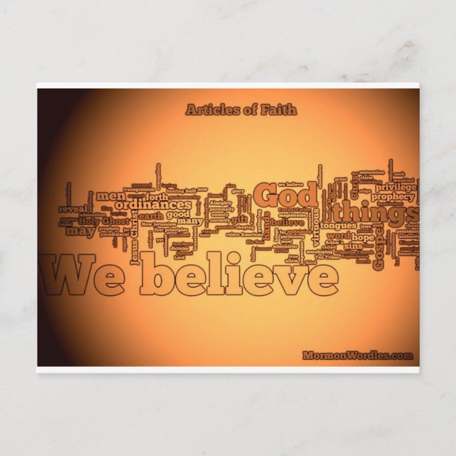 Cartão Postal Artigos do wordle Faith (Frente)