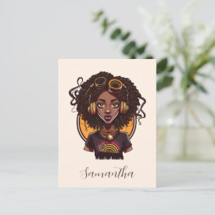 Cartão Postal Artista Afro Mulher