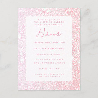 Cartão Postal Artista de Cena de Jardim Rosa Ilustrado