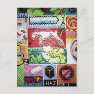 Cartão Postal artista de colagem