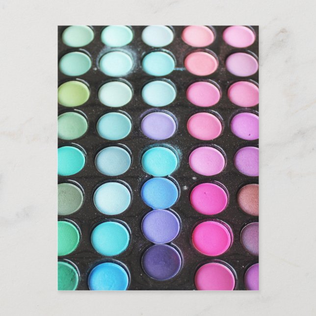 Cartão Postal Artista de maquiagem colorida feminina (Frente)