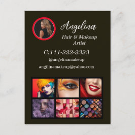 Cartão Postal Artista de maquiagem de foto moderna preta