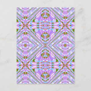 Cartão Postal Artista de Padrão Abstrato Espelho Rosa Chic