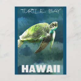 Cartão Postal Artista de Tartaruga do Mar Havaí