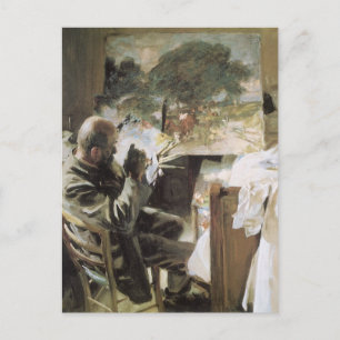 Cartão Postal Artista em Seu Estúdio por John Singer Sargent