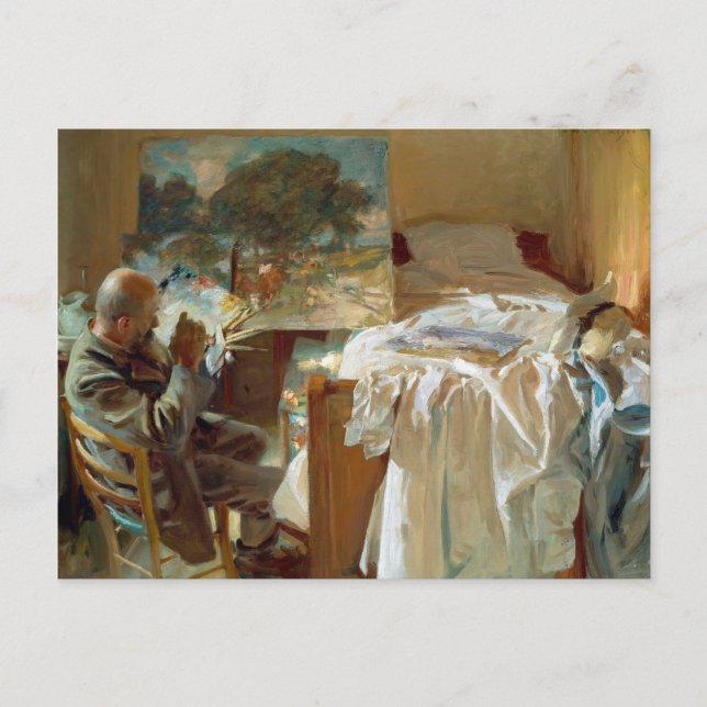Cartão Postal Artista no seu Studio por John Singer Sargent (Frente)