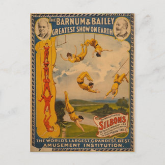Cartão Postal Artistas Barnum & Bailey / Trapeze