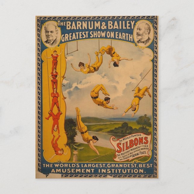Cartão Postal Artistas Barnum & Bailey / Trapeze (Frente)