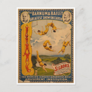 Cartão Postal Artistas da marca Barnum & Bailey 1896