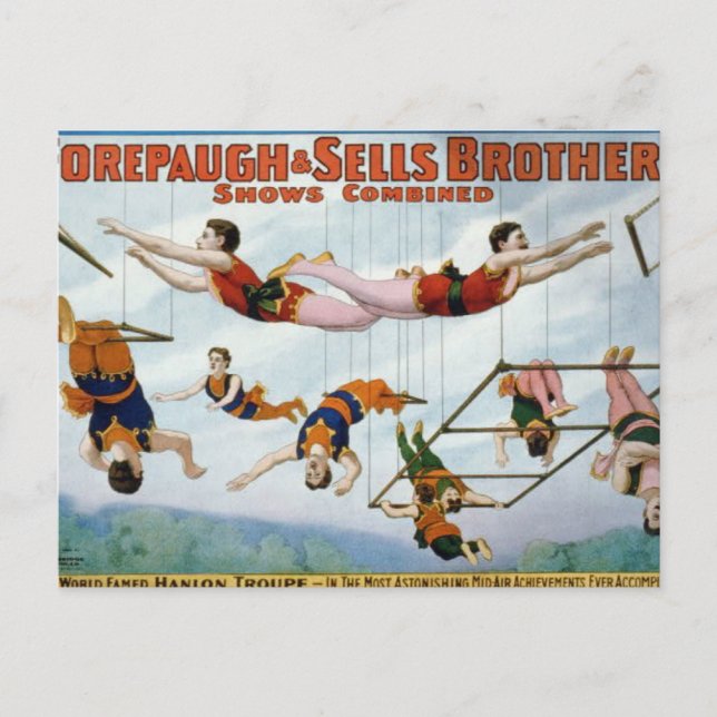 Cartão Postal Artistas Trapeze / Forepaugh & Selle Brothers (Frente)