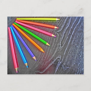 Cartão postal artístico Lápis Colorido
