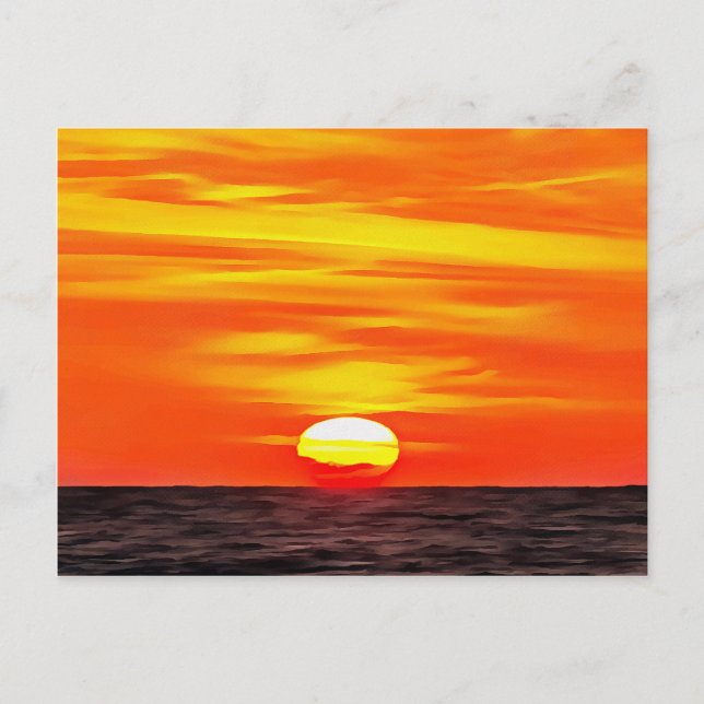 Cartão Postal Artístico Laranja Egeu Sunset Akyaka (Frente)