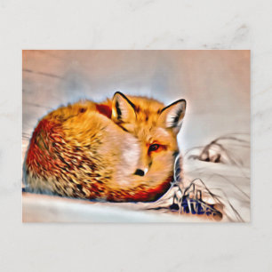 Cartão Postal *~* Artsy Animal Red Fox Ap18