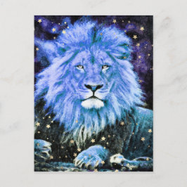 Cartão Postal ~ Artsy AP23 Artístico Celestial Blue LION