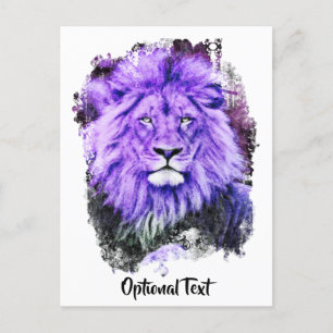 Cartão Postal *~* Artsy AP23 Pintura Artística Purple LION