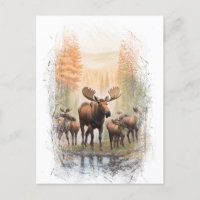 *~* Artsy AP49 MOOSE HERD Forest STREAM
